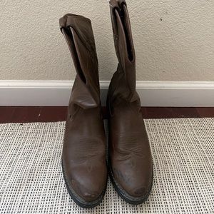 Justin Butch Farm Ranch Cowboy Leather Boots 8.5D